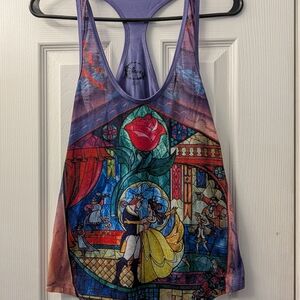 Disney Beauty And The beast Stained Glass Tank Top Size S